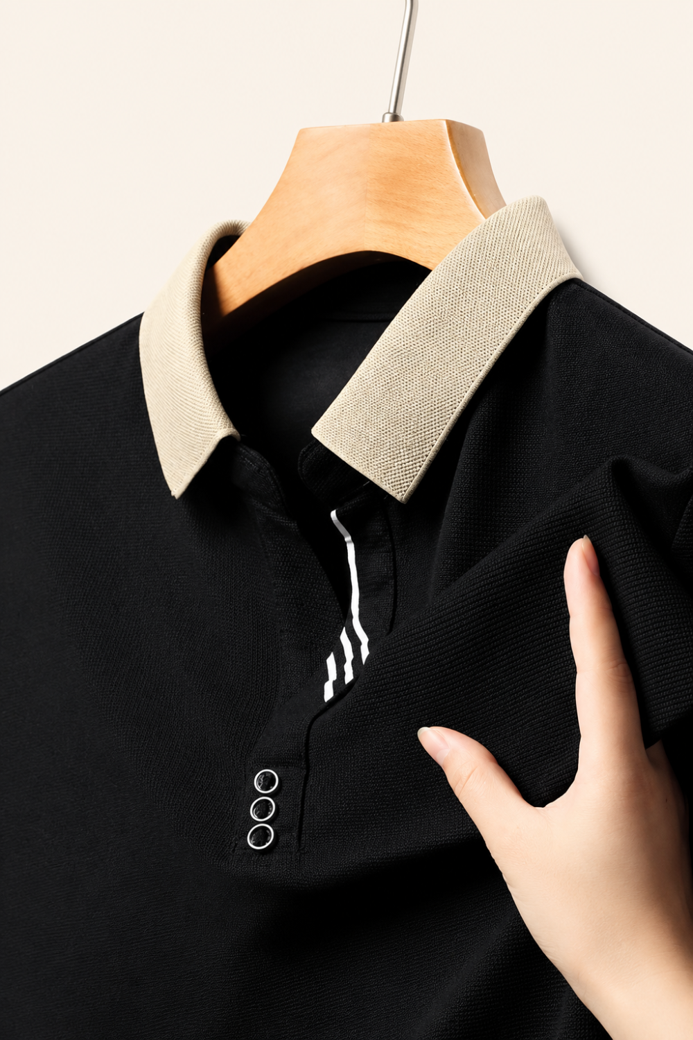 Velour アイスシルク ポロシャツ コントラストカラー ストライププラケット
