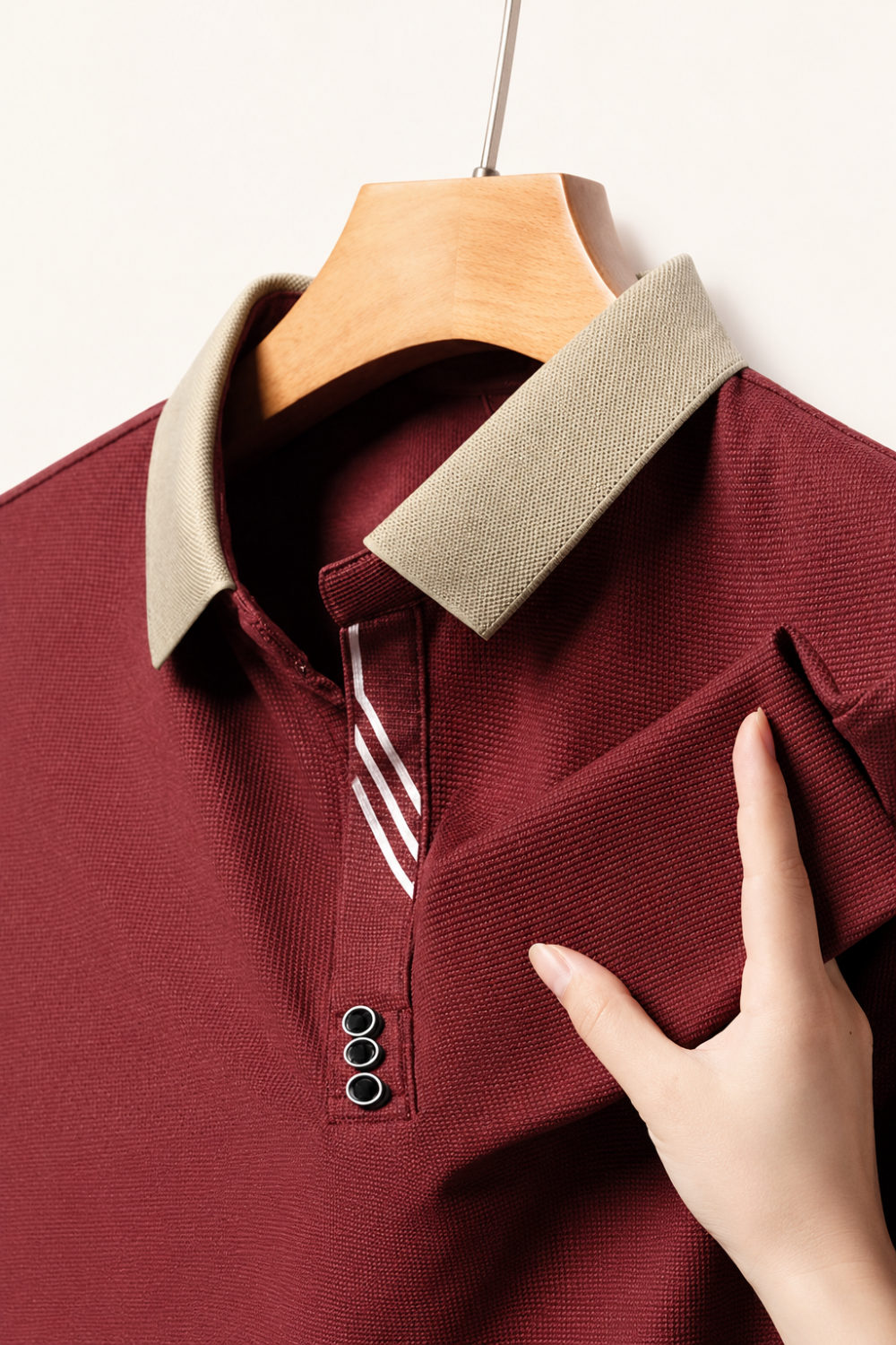 Velour アイスシルク ポロシャツ コントラストカラー ストライププラケット