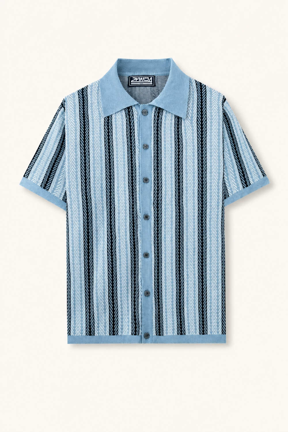 Valentino ストライプ ニット リゾートシャツ