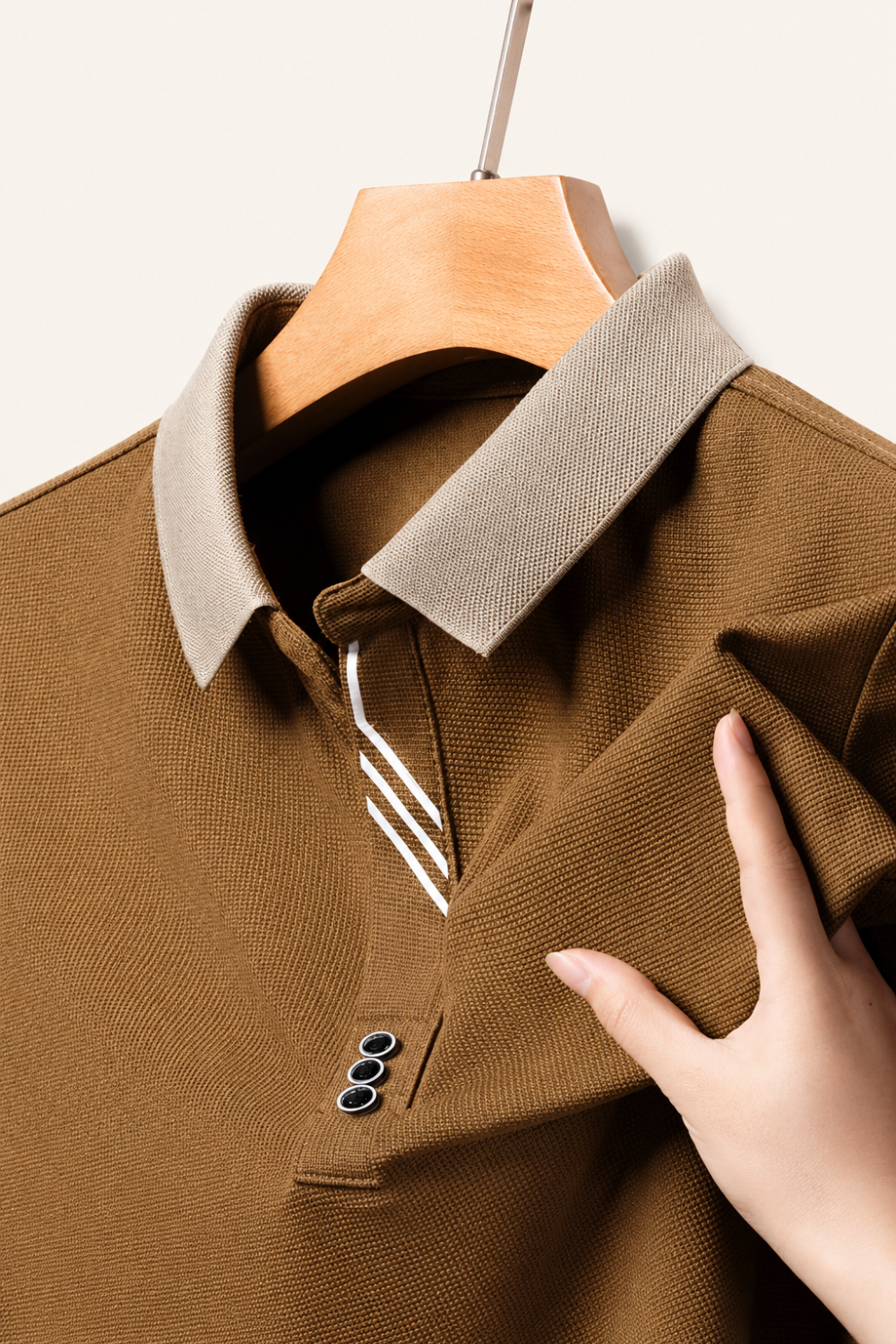 Velour アイスシルク ポロシャツ コントラストカラー ストライププラケット
