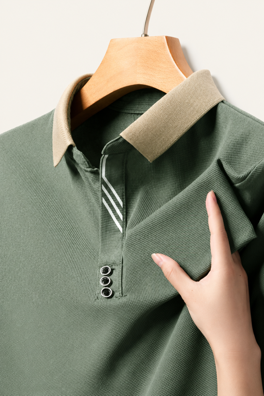 Velour アイスシルク ポロシャツ コントラストカラー ストライププラケット