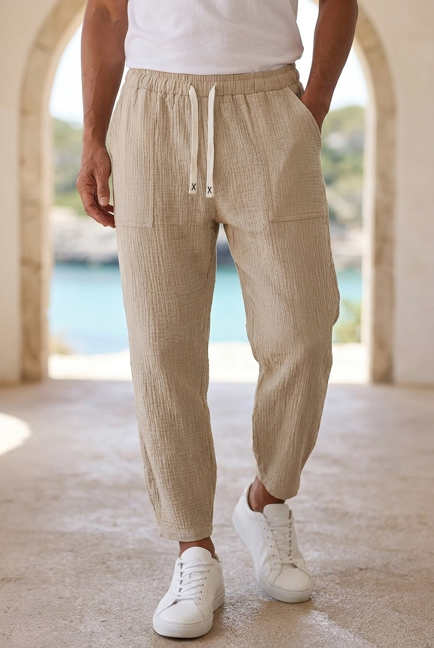 Levante リネン ドローストリング テーパードパンツ